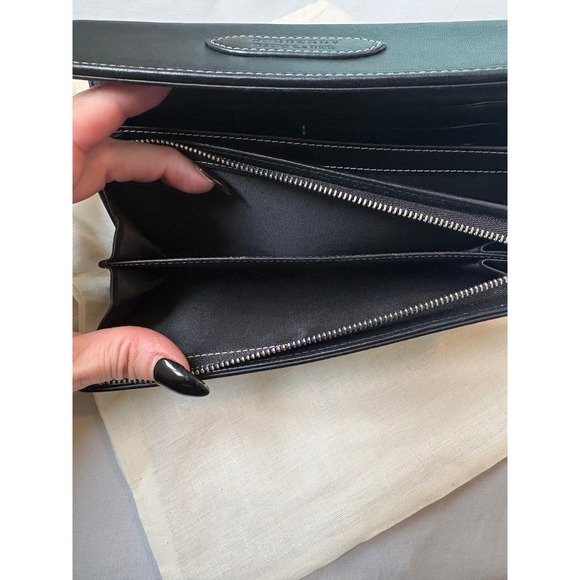 Burberry Blue Label Nova Check Black Leather Flap Long Wallet Excellent - Picture 12 of 15